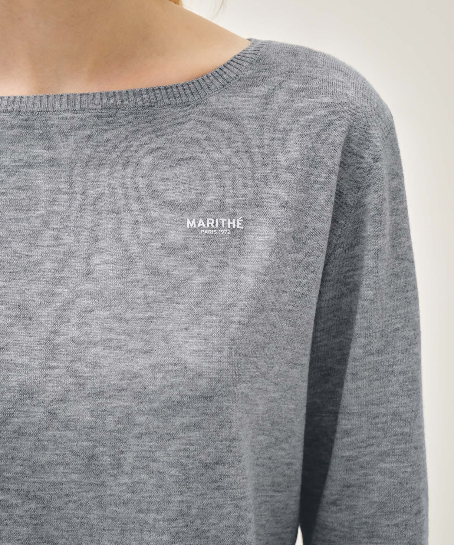 Marithe & Francois Girbaud - Boat Neck Knit Pullover (Melange Gray) product image 4 | TRAB K-Fashion Australia
