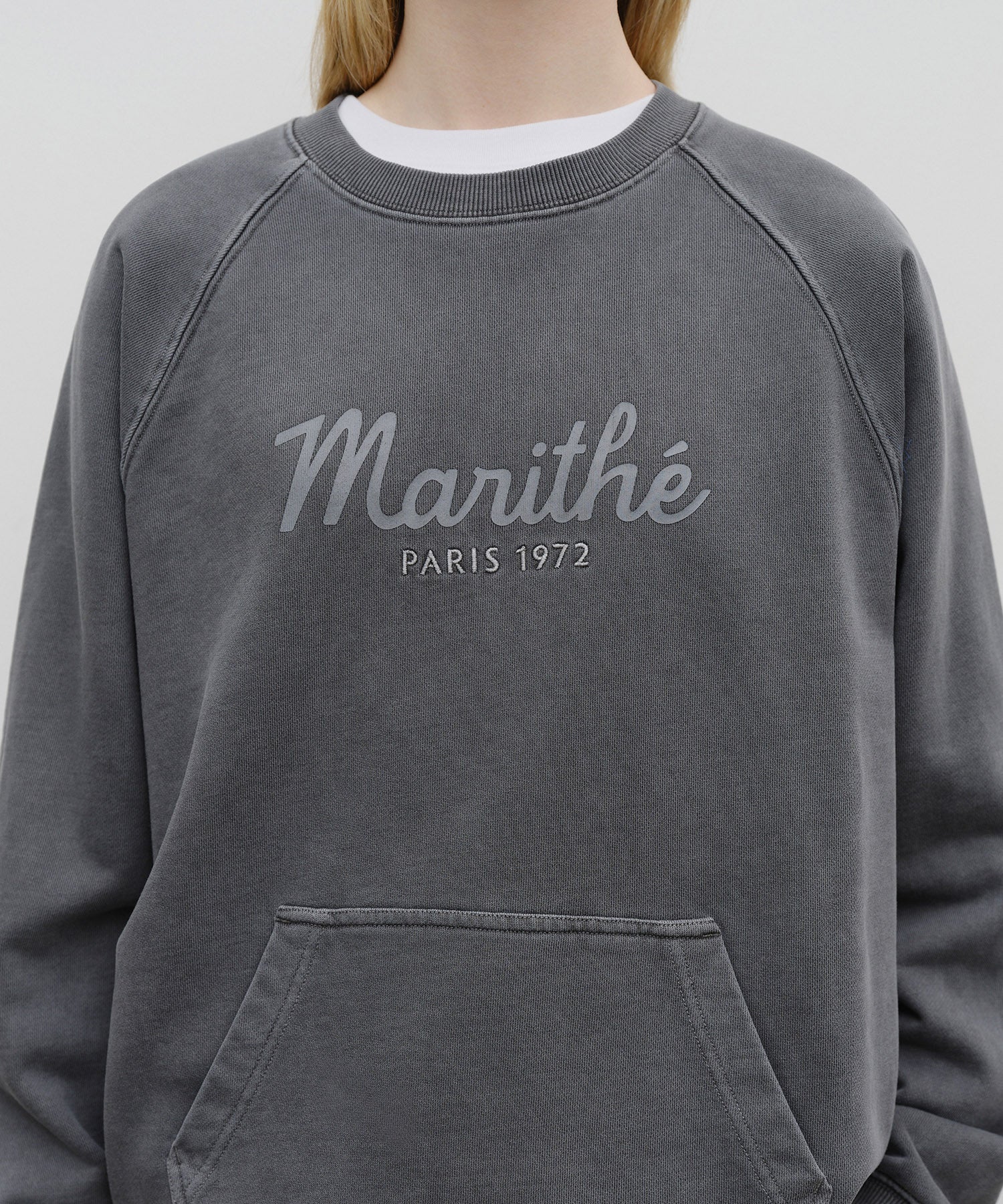 Marithe & Francois Girbaud - Garment Dyed Oversized Sweatshirt (Charcoal) product image 4 | TRAB K-Fashion Australia