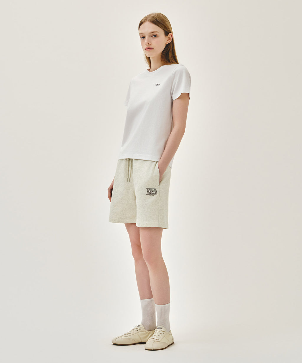 Marithe & Francois Girbaud - Classic Logo Sweat Shorts (Oatmeal) product image 6 | TRAB K-Fashion Australia