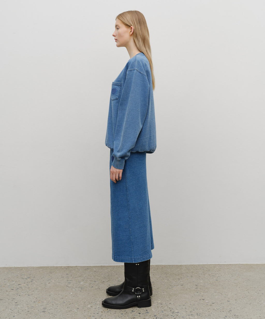 Marithe & Francois Girbaud - Embroidery Classic Logo Sweat Skirt (Blue) product image 4 | TRAB K-Fashion Australia