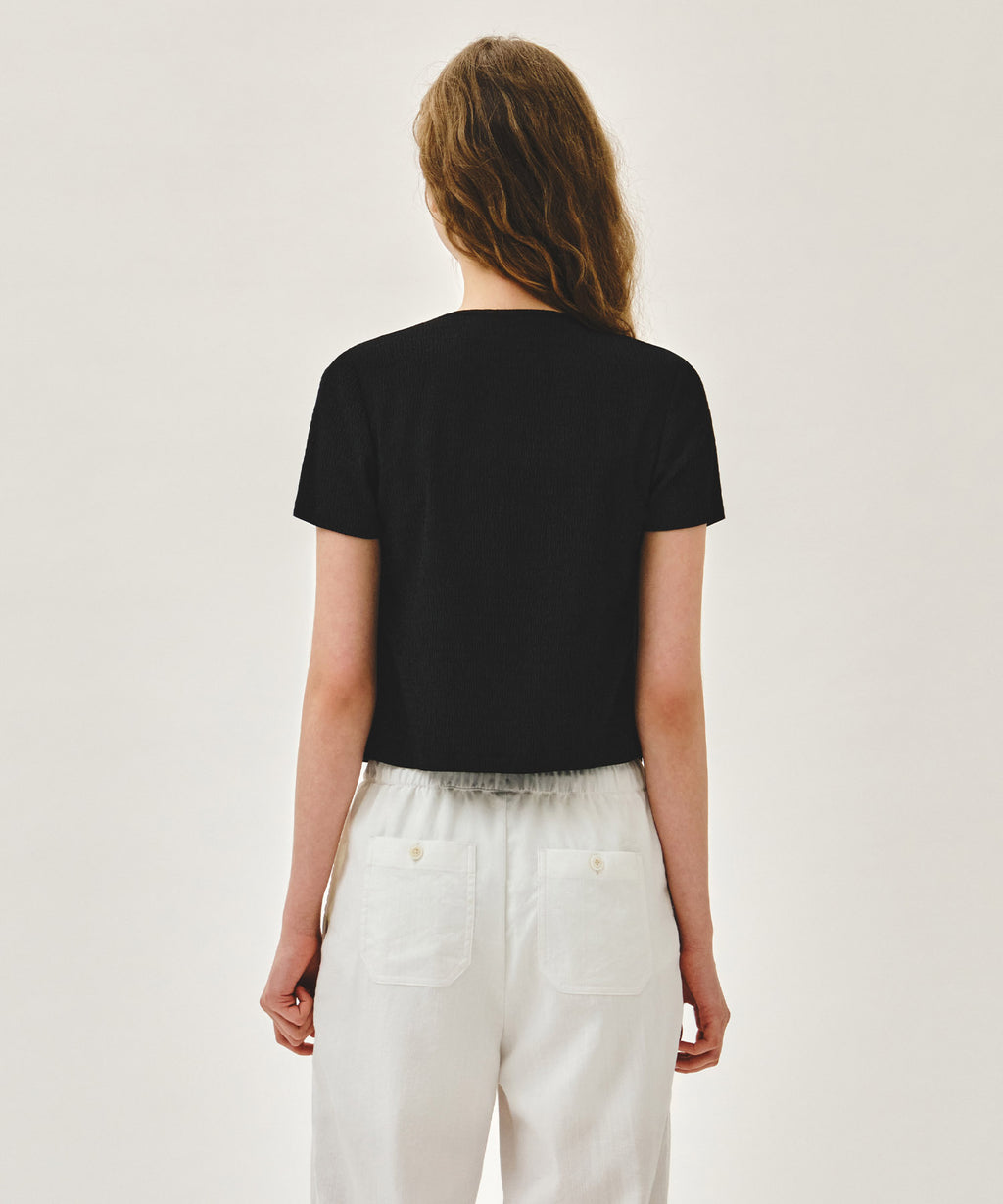 Marithe & Francois Girbaud - Crinkle Sleeveless + Cardigan Set (Black) product image 4 | TRAB K-Fashion Australia