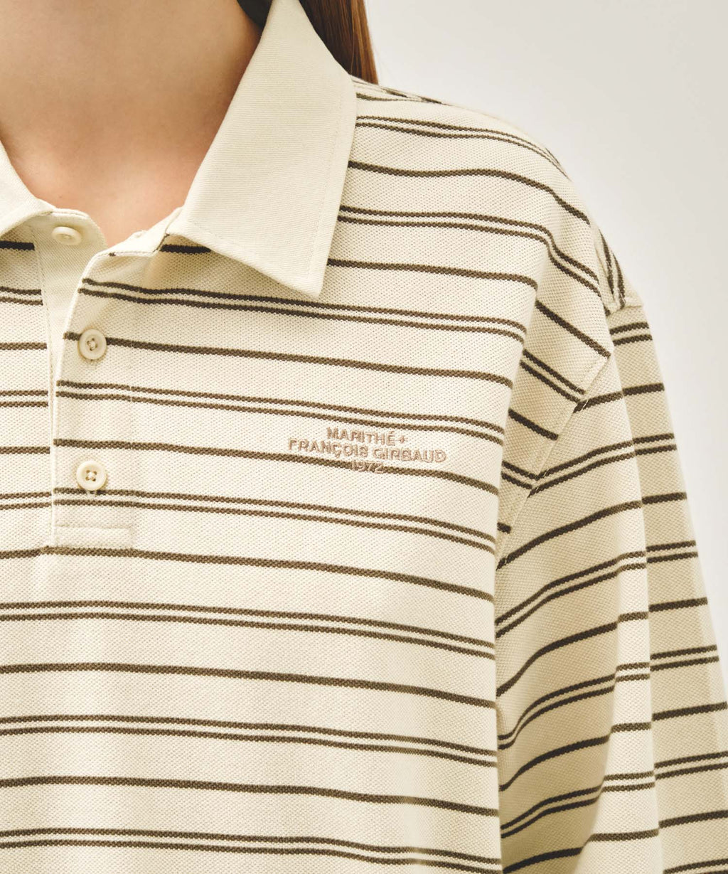 Marithe & Francois Girbaud - Stripe Pique Long Sleeve Tee (Ivory) product image 4 | TRAB K-Fashion Australia