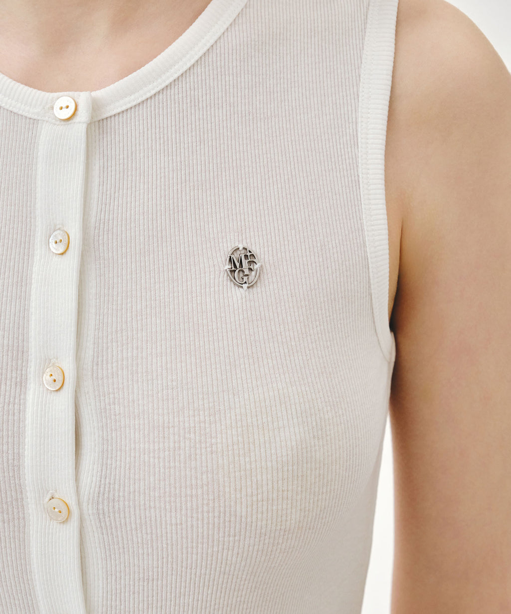 Marithe & Francois Girbaud - Button Up Sleeveless (White) product image 4 | TRAB K-Fashion Australia