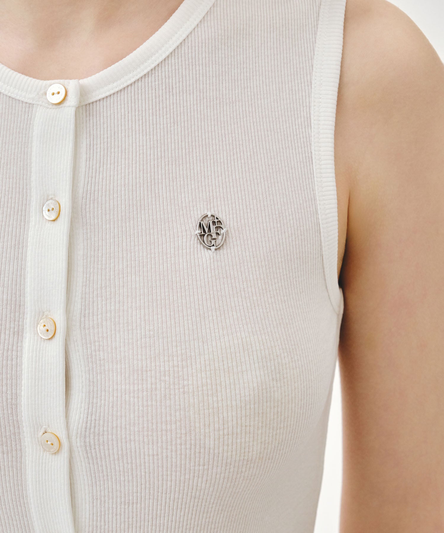 Marithe & Francois Girbaud - Button Up Sleeveless (White) product image 4 | TRAB K-Fashion Australia