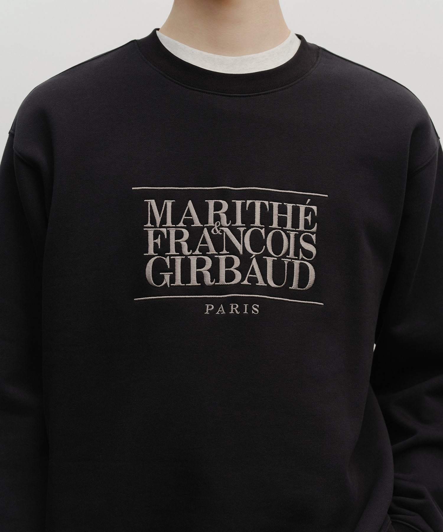 Marithe & Francois Girbaud - Classic Logo Embroidery Sweatshirt (brushed) (Black) product image 4 | TRAB K-Fashion Australia