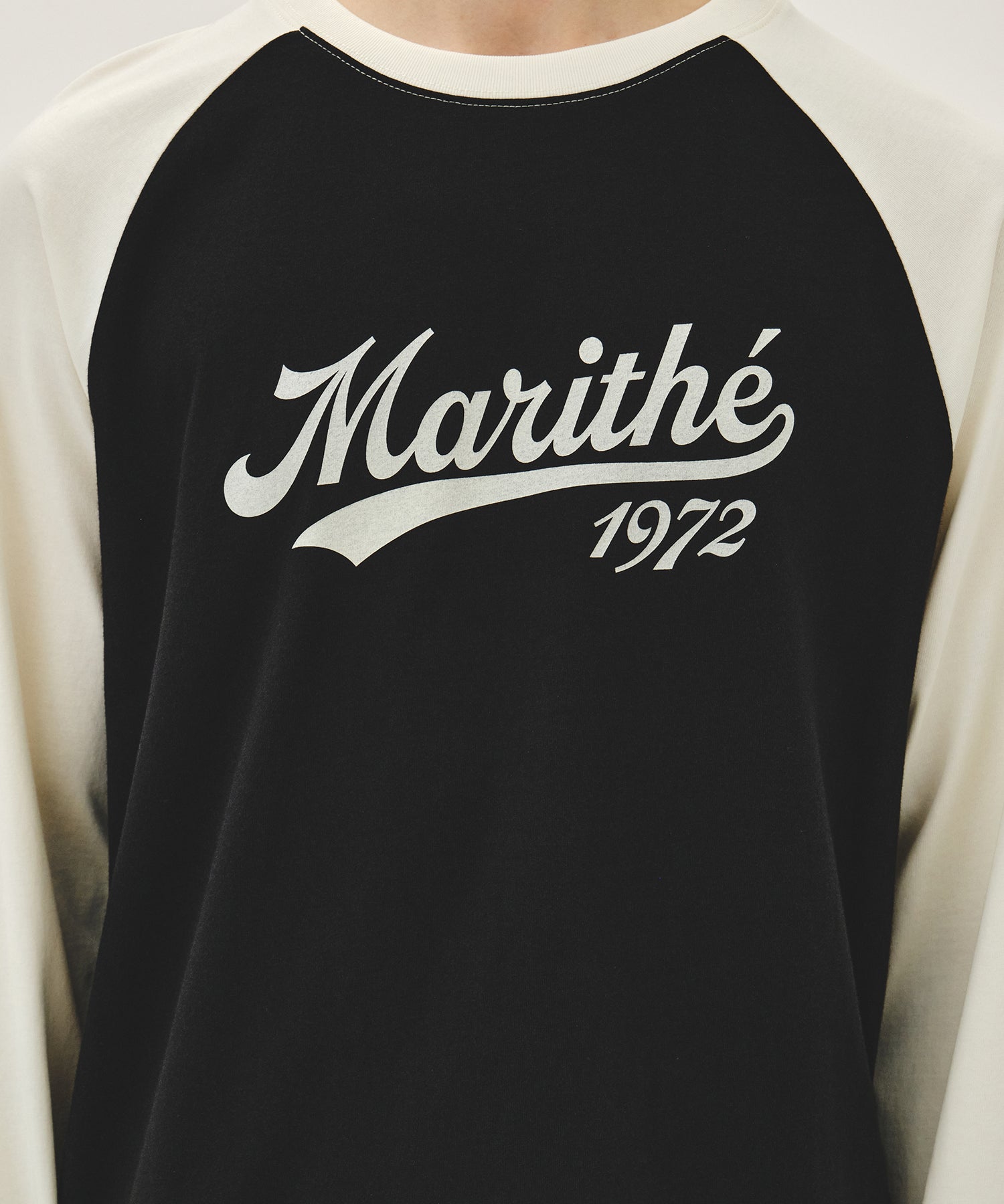 Marithe & Francois Girbaud - Sleeve Contrast Long Sleeve Tee (Ivory) product image 4 | TRAB K-Fashion Australia