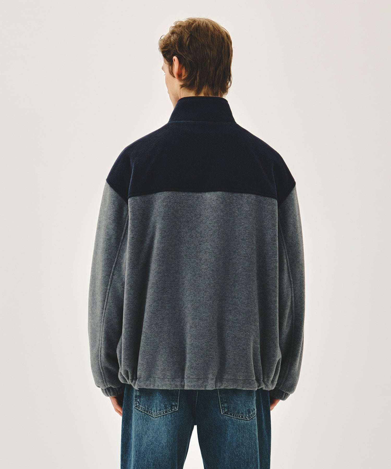 Marithe & Francois Girbaud - Classic Logo Reversible Fleece Jacket (Gray) product image 4 | TRAB K-Fashion Australia