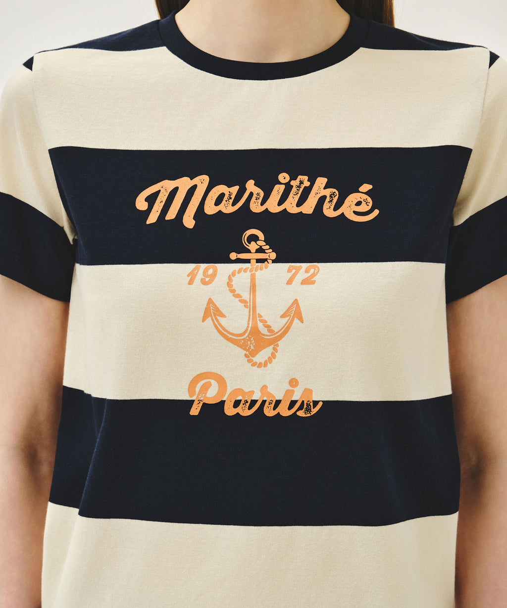 Marithe & Francois Girbaud - Marine Graphic Stripe Tee (Navy) product image 4 | TRAB K-Fashion Australia