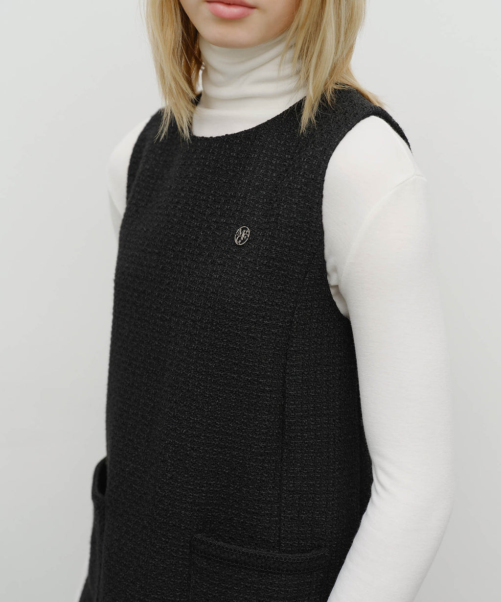 Marithe & Francois Girbaud - Tweed Sleeveless Dress (Black) product image 4 | TRAB K-Fashion Australia