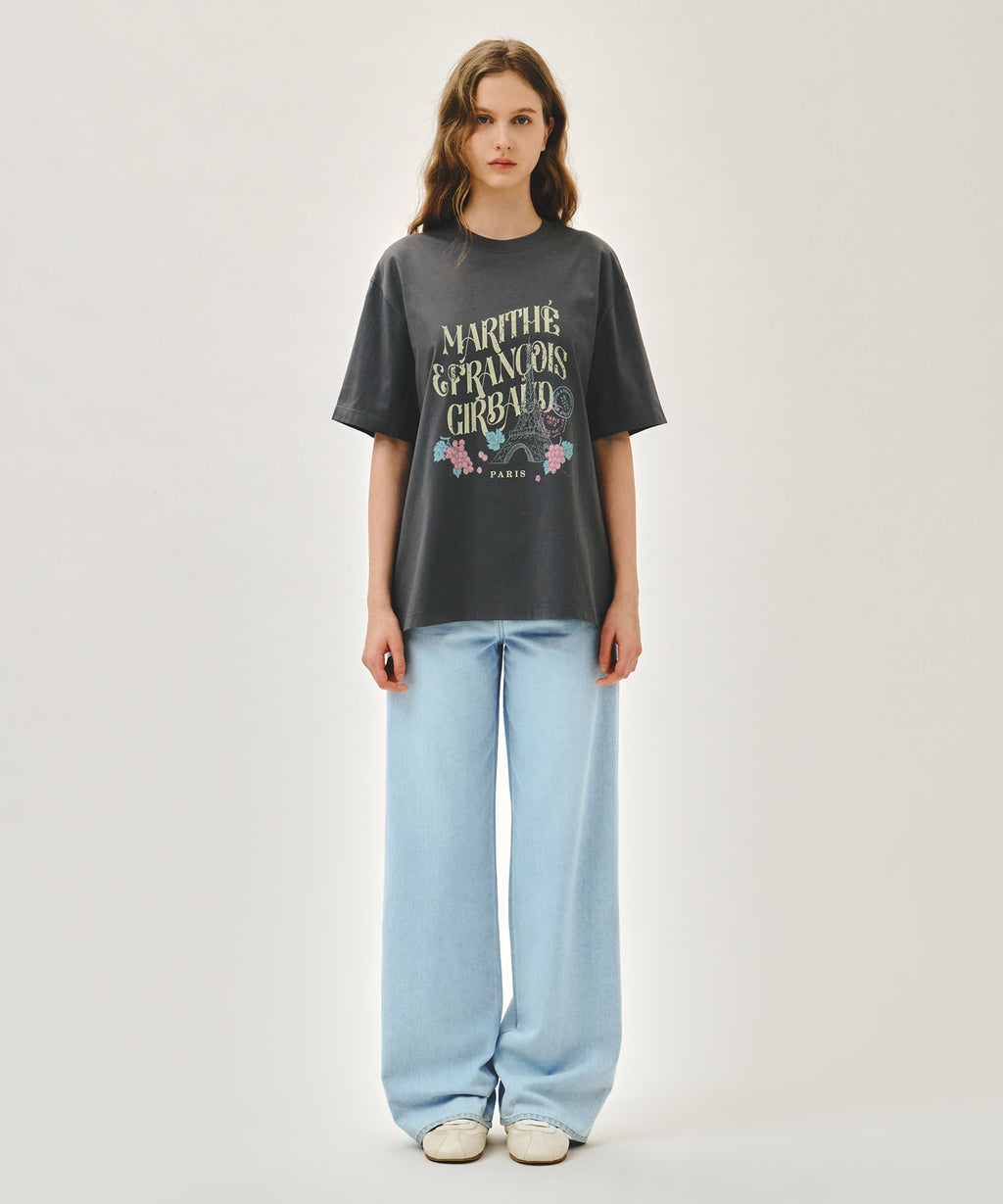 Marithe & Francois Girbaud - Vintage Eiffel Tower Logo Oversized Tee (Charcoal) product image 4 | TRAB K-Fashion Australia