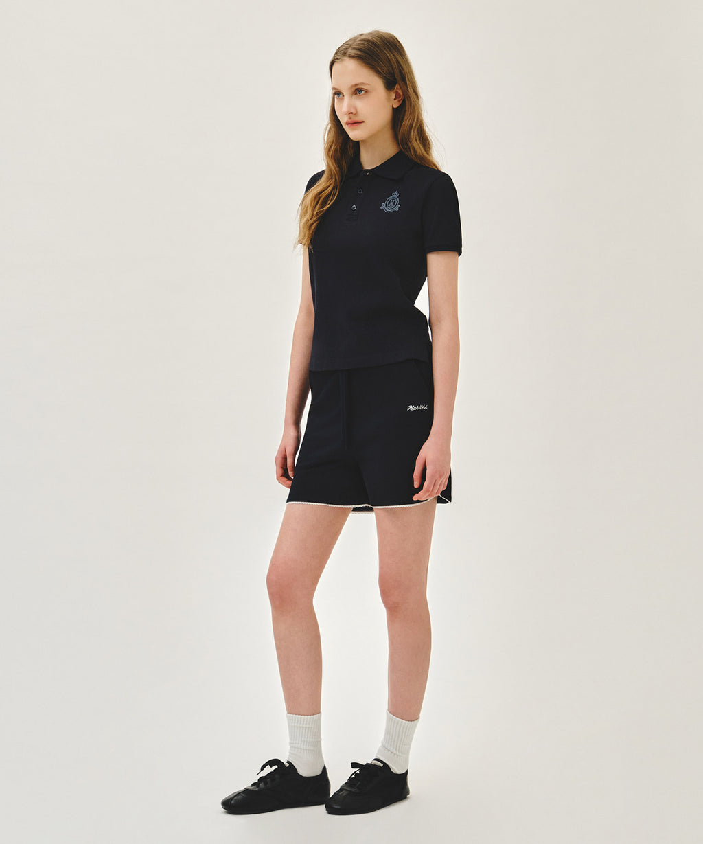 Marithe & Francois Girbaud - Lace Detail Sweat Shorts (Navy) product image 4 | TRAB K-Fashion Australia