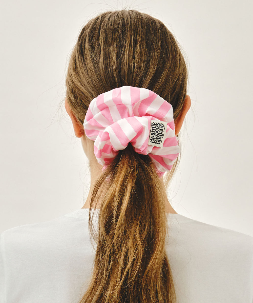 Marithe & Francois Girbaud - Classic Logo Stripe Hair Scrunchie (Pink) product image 4 | TRAB K-Fashion Australia