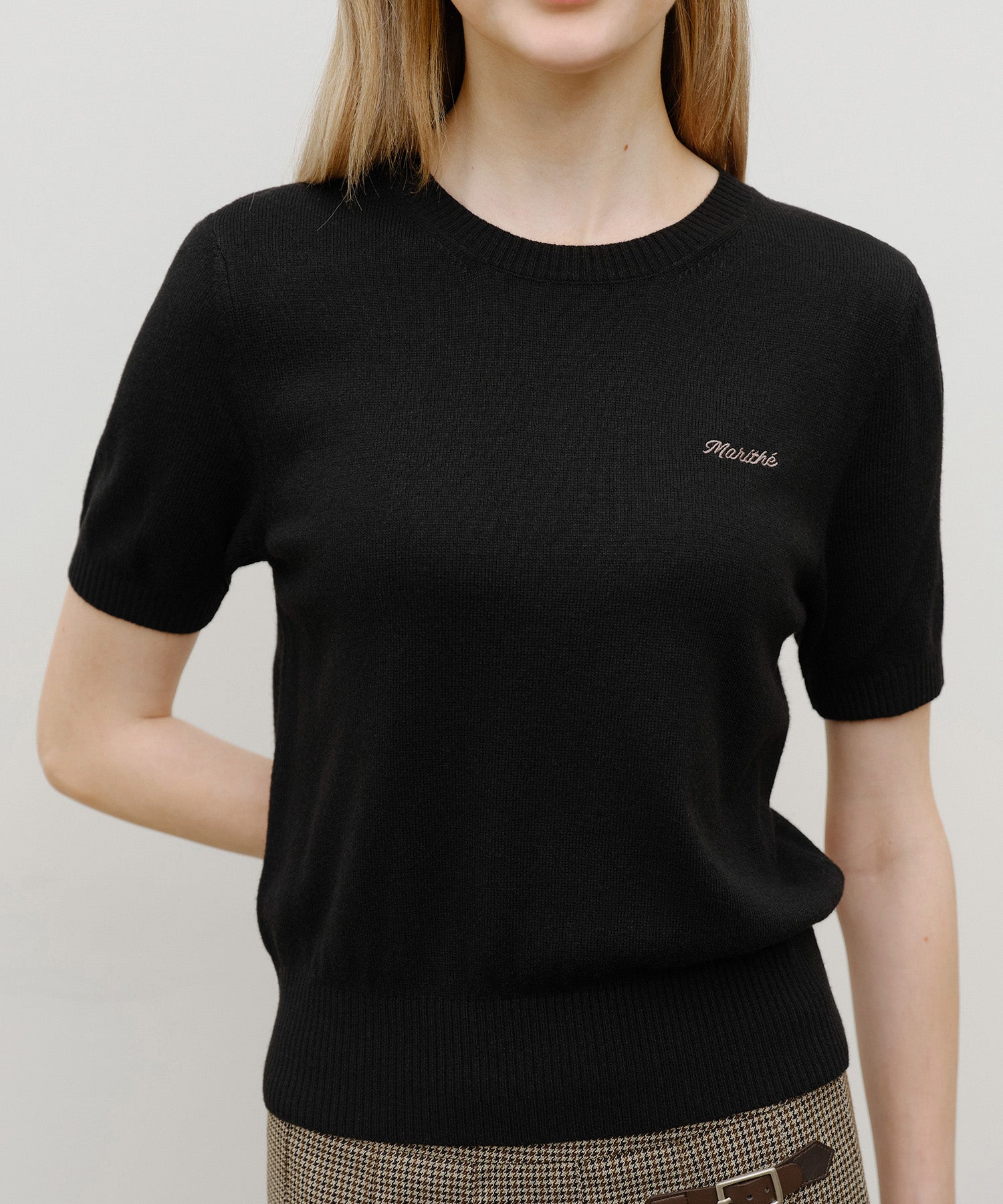 Marithe & Francois Girbaud - Half Knit Round Neck Cardigan Set Up (Black) product image 4 | TRAB K-Fashion Australia