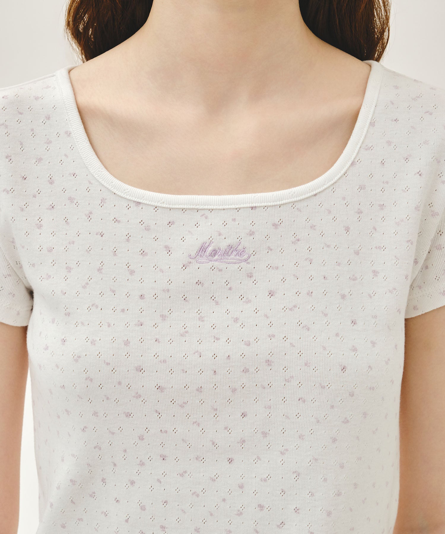Marithe & Francois Girbaud - Flower Slim Crop Tee (Ivory) product image 4 | TRAB K-Fashion Australia