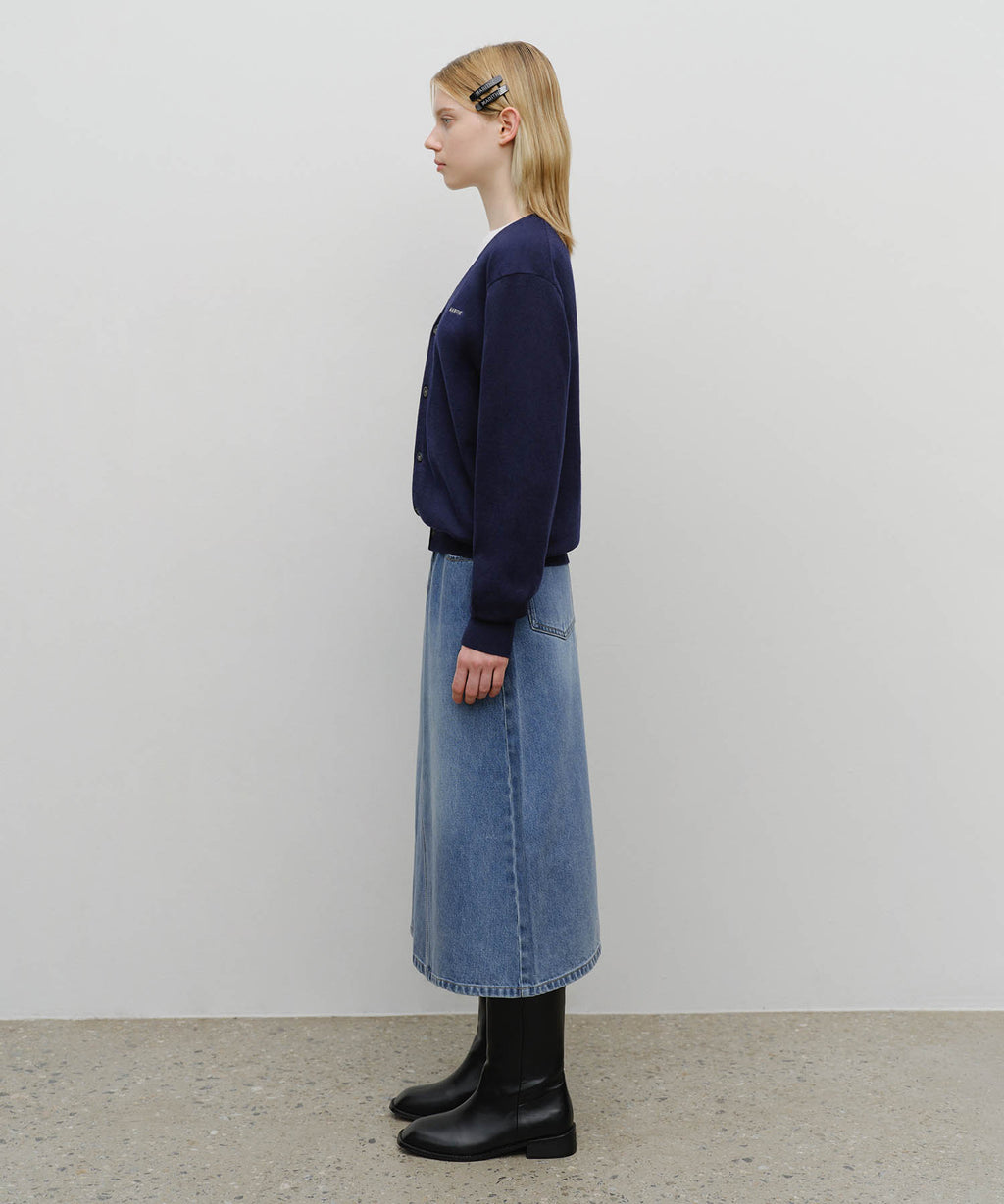 Marithe & Francois Girbaud - A-line Denim Midi Skirt (Light Blue) product image 4 | TRAB K-Fashion Australia