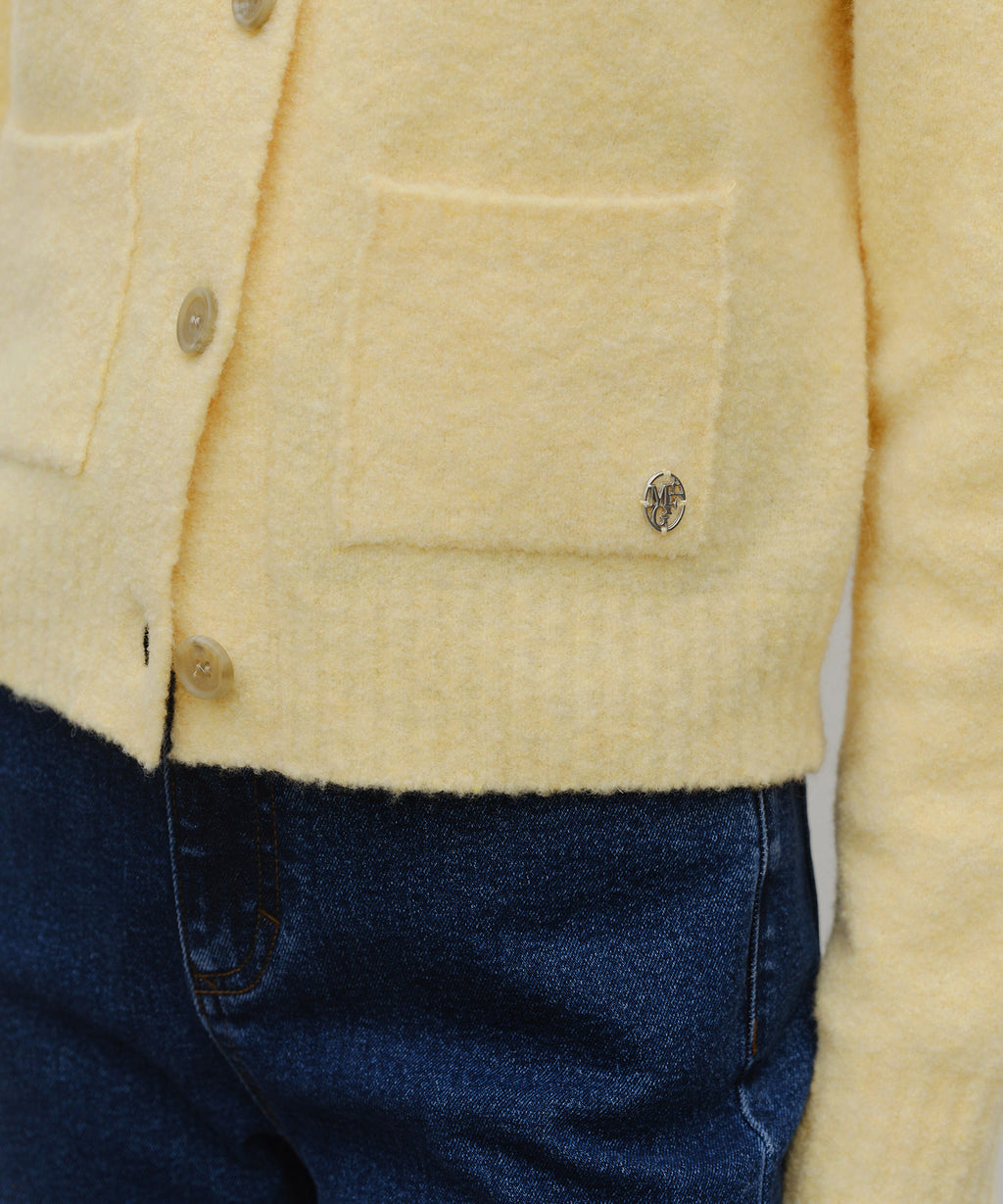 Marithe & Francois Girbaud - 3 Pocket Boucle Cardigan (Yellow) product image 4 | TRAB K-Fashion Australia