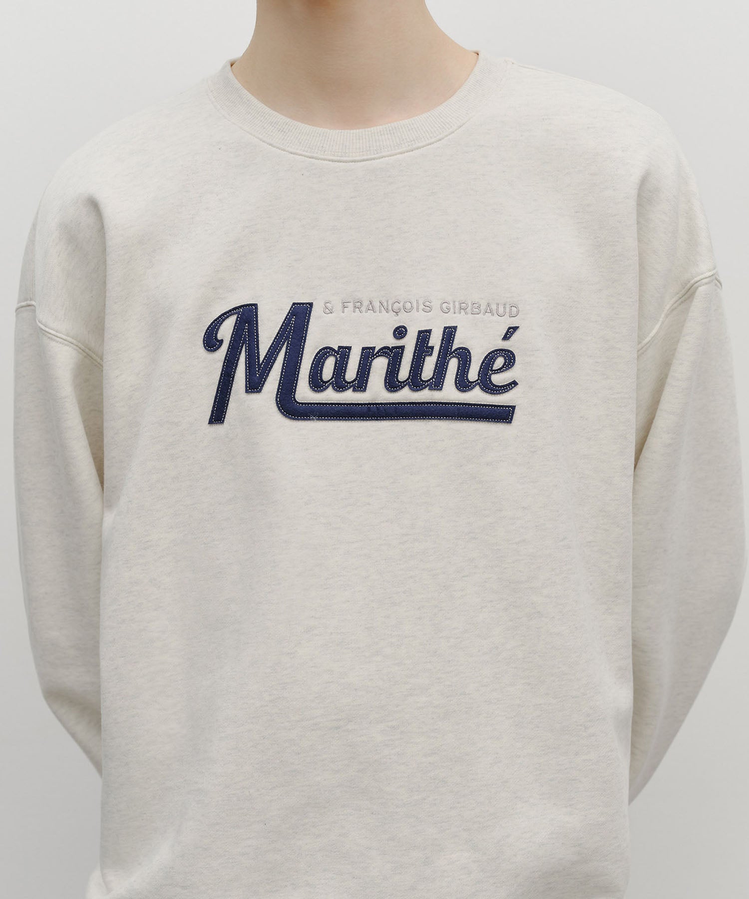 Marithe & Francois Girbaud - Applique Logo Oversized Sweatshirt (brushed) (Oatmeal) product image 4 | TRAB K-Fashion Australia