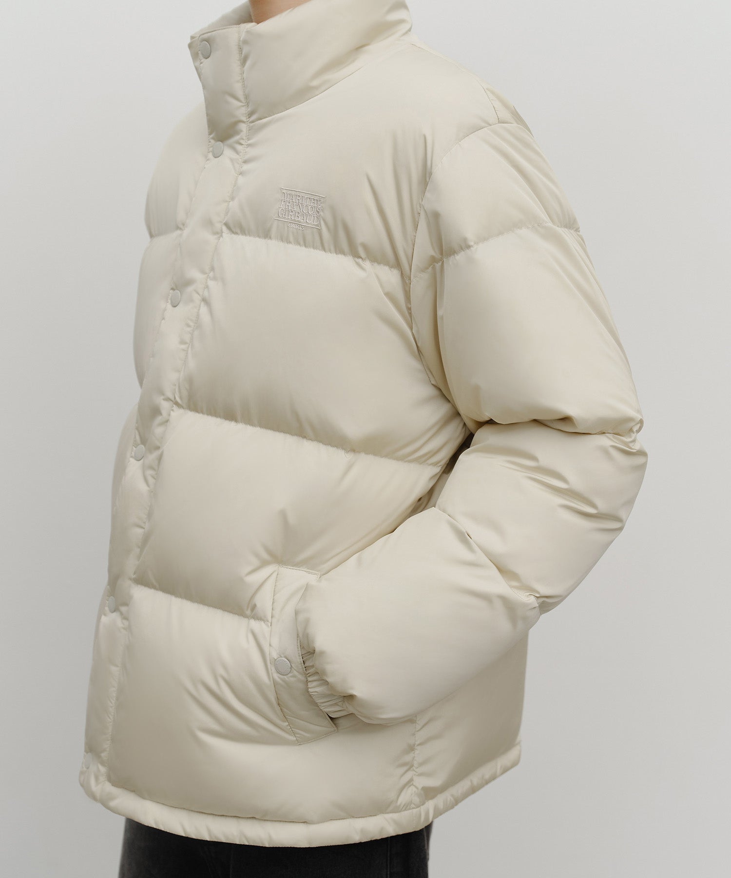 Marithe & Francois Girbaud - Classic Logo Down Jacket (Light Beige) product image 4 | TRAB K-Fashion Australia