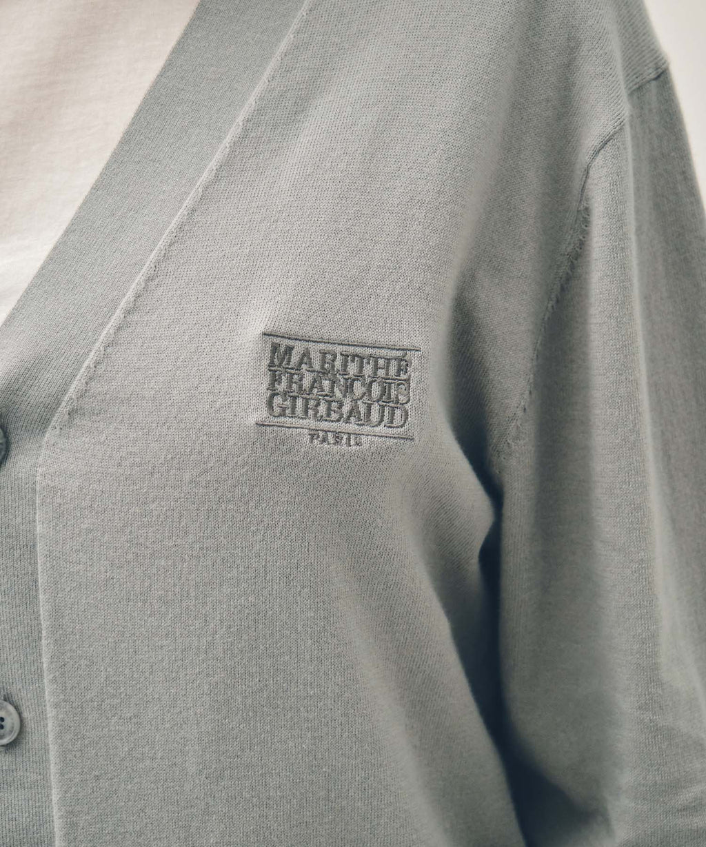 Marithe & Francois Girbaud - Small Classic Logo V-neck Knit Cardigan (Gray) product image 4 | TRAB K-Fashion Australia