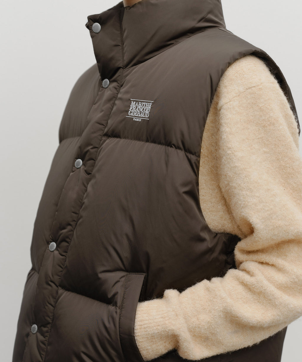 Marithe & Francois Girbaud - Classic Logo Down Vest (Dark Brown) product image 8 | TRAB K-Fashion Australia