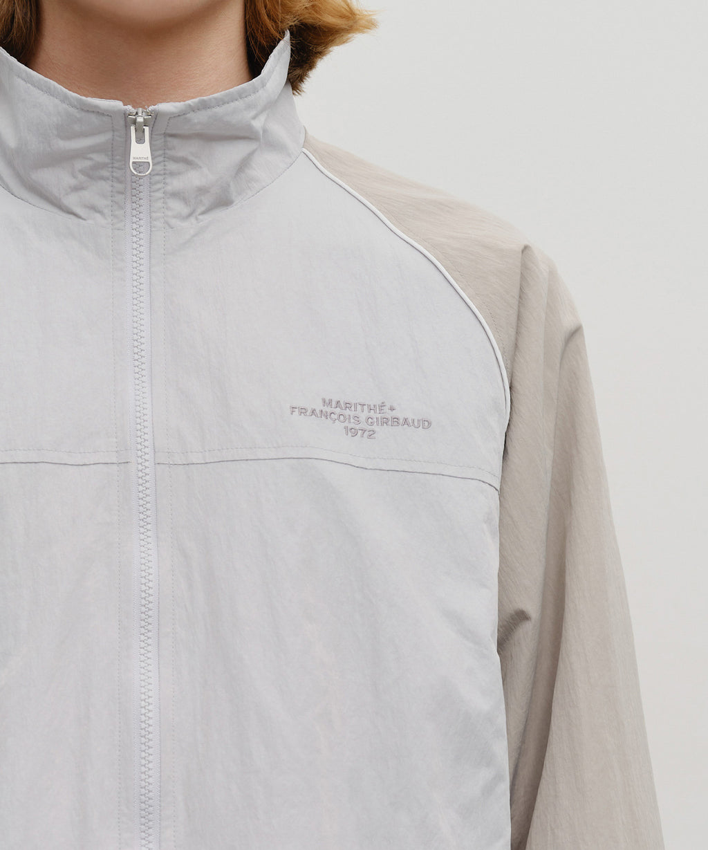 Marithe & Francois Girbaud - Color-block Highneck Windbreaker (Light Gray) product image 4 | TRAB K-Fashion Australia