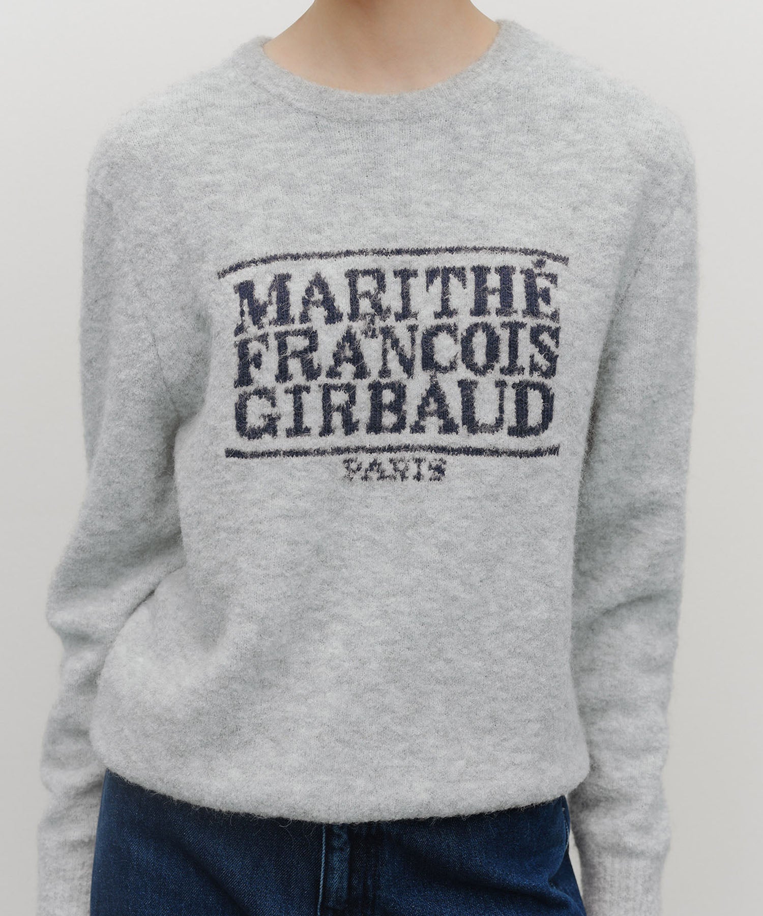 Marithe & Francois Girbaud - Boucle Classic Logo Knit Pullover (Light Gray) product image 4 | TRAB K-Fashion Australia