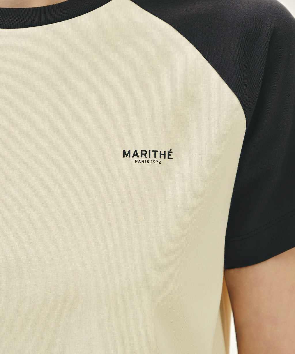 Marithe & Francois Girbaud - Small Regular Logo Raglan Crop Tee (Charcoal) product image 4 | TRAB K-Fashion Australia