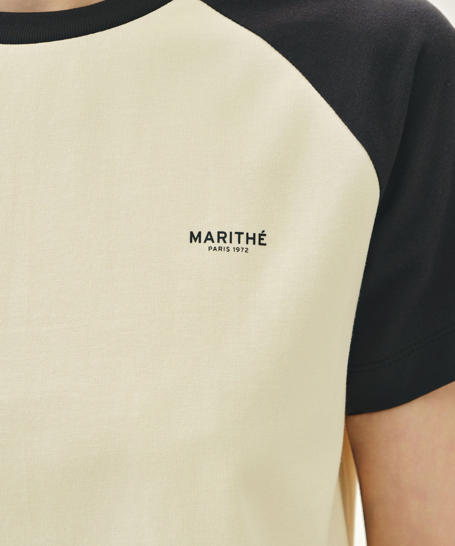 Marithe & Francois Girbaud - Small Regular Logo Raglan Crop Tee (Charcoal) product image 4 | TRAB K-Fashion Australia