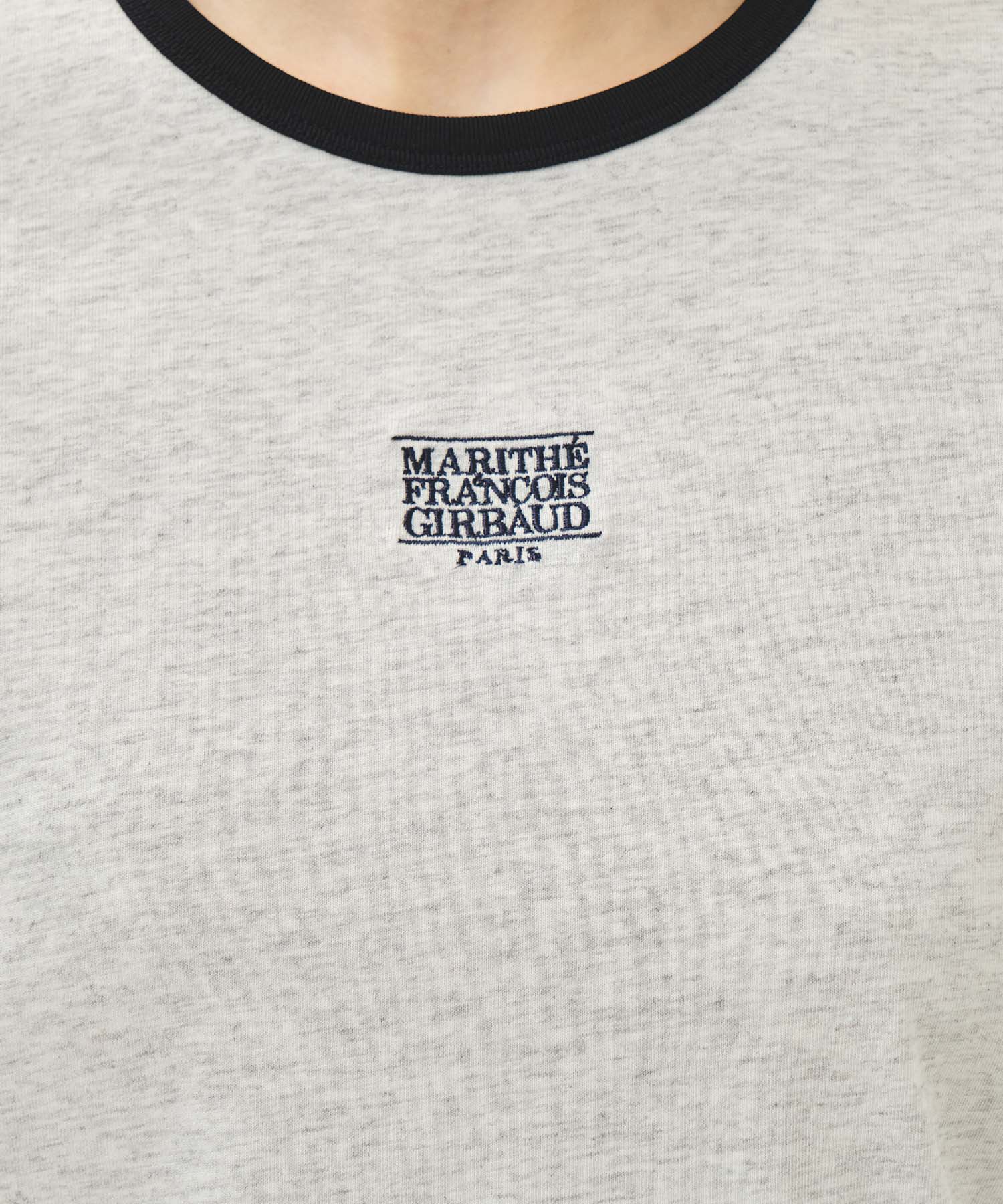 Marithe & Francois Girbaud - Classic Logo Ringer Tee (Light Heather Gray) product image 4 | TRAB K-Fashion Australia