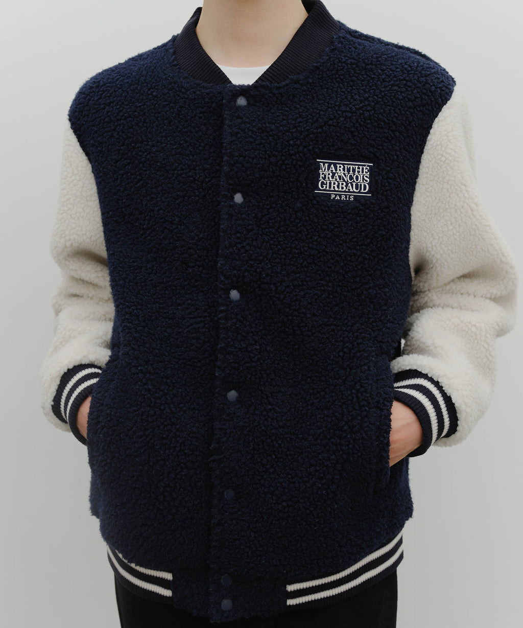 Marithe & Francois Girbaud - Fleece Varsity Jacket (Ivory) product image 4 | TRAB K-Fashion Australia