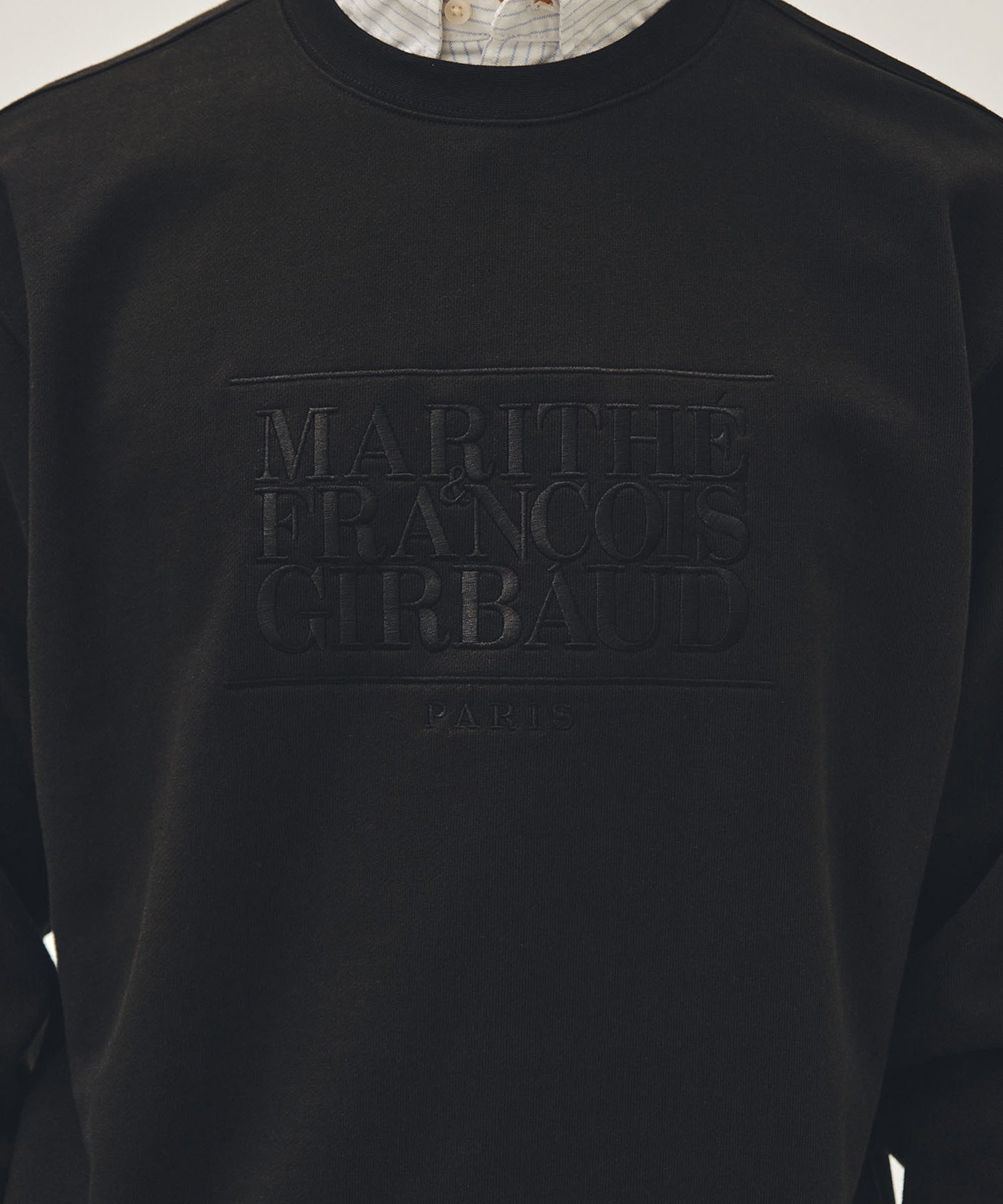 Marithe & Francois Girbaud - Classic Logo Embroidery Sweatshirt (Black Black) product image 4 | TRAB K-Fashion Australia