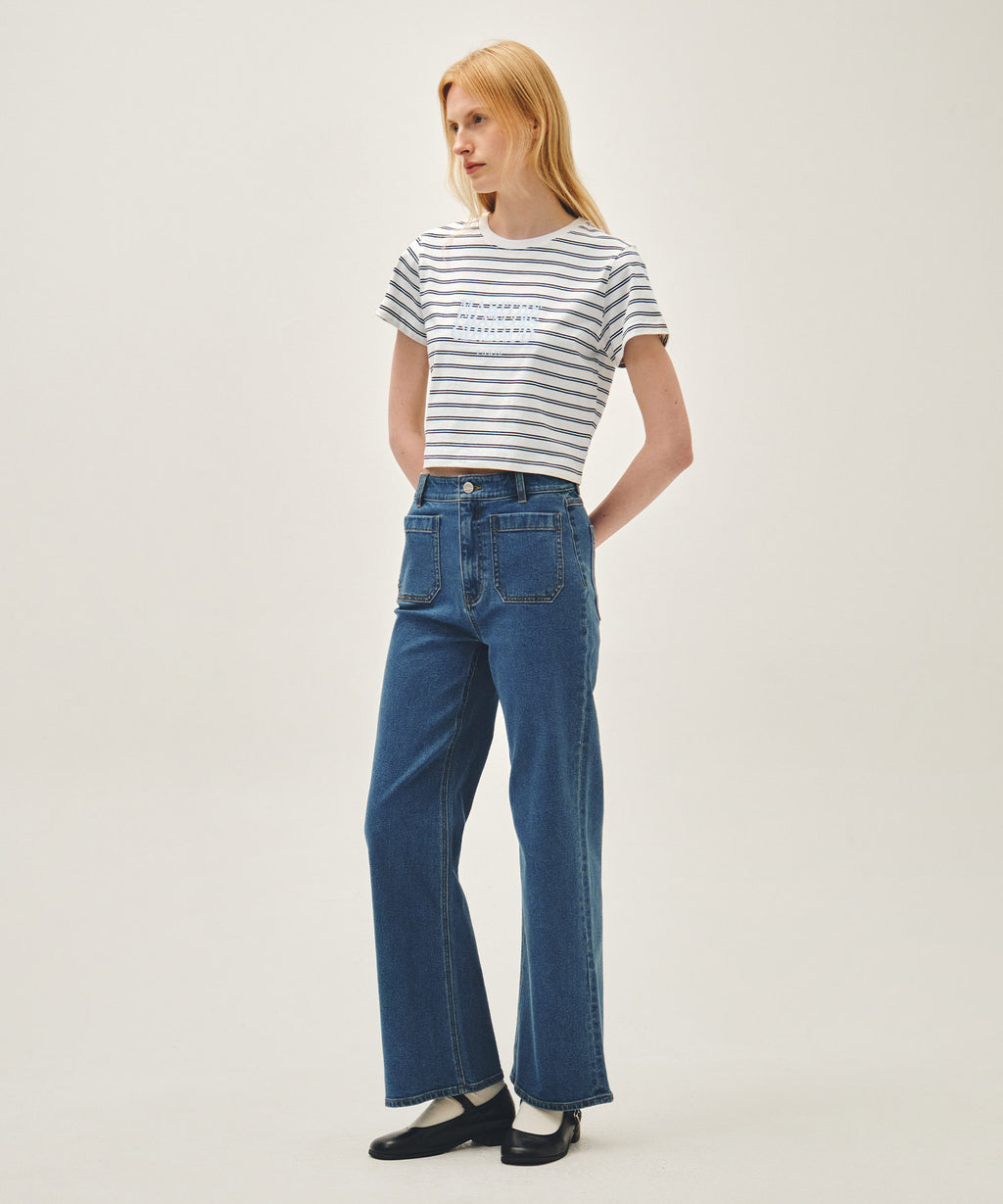 Marithe & Francois Girbaud - Boot-cut Denim Pants (Blue) product image 4 | TRAB K-Fashion Australia