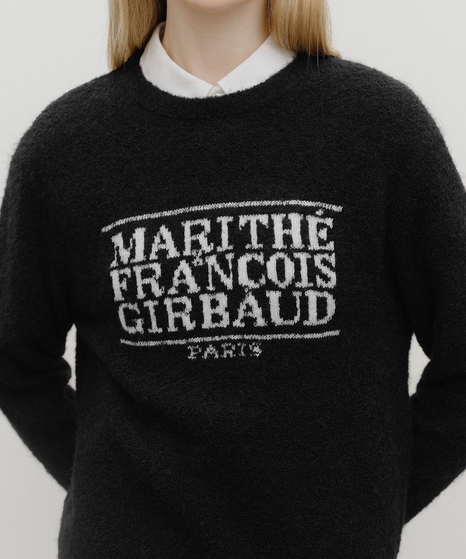 Marithe & Francois Girbaud - Boucle Classic Logo Knit Pullover (Black) product image 7 | TRAB K-Fashion Australia