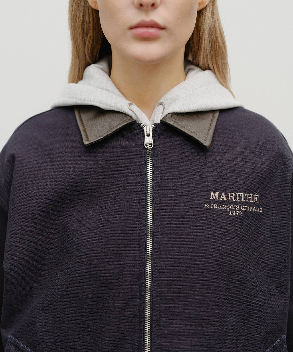 Marithe & Francois Girbaud - Graphic Embroidery Cotton Bomber Jacket (Navy) product image 4 | TRAB K-Fashion Australia