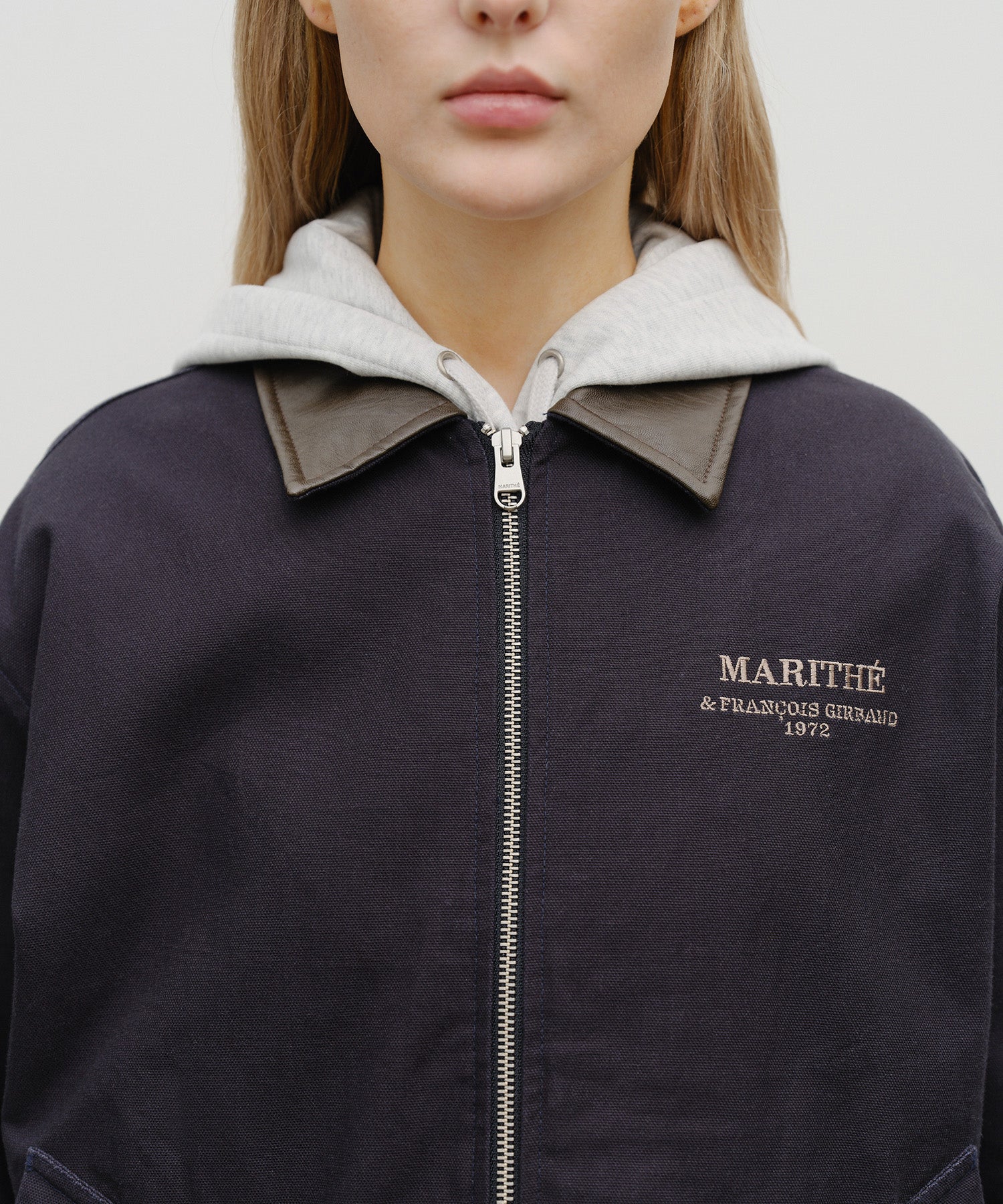 Marithe & Francois Girbaud - Graphic Embroidery Cotton Bomber Jacket (Navy) product image 4 | TRAB K-Fashion Australia