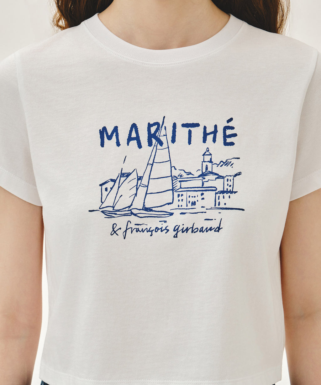 Marithe & Francois Girbaud - French Graphic Crop Tee (White) product image 4 | TRAB K-Fashion Australia