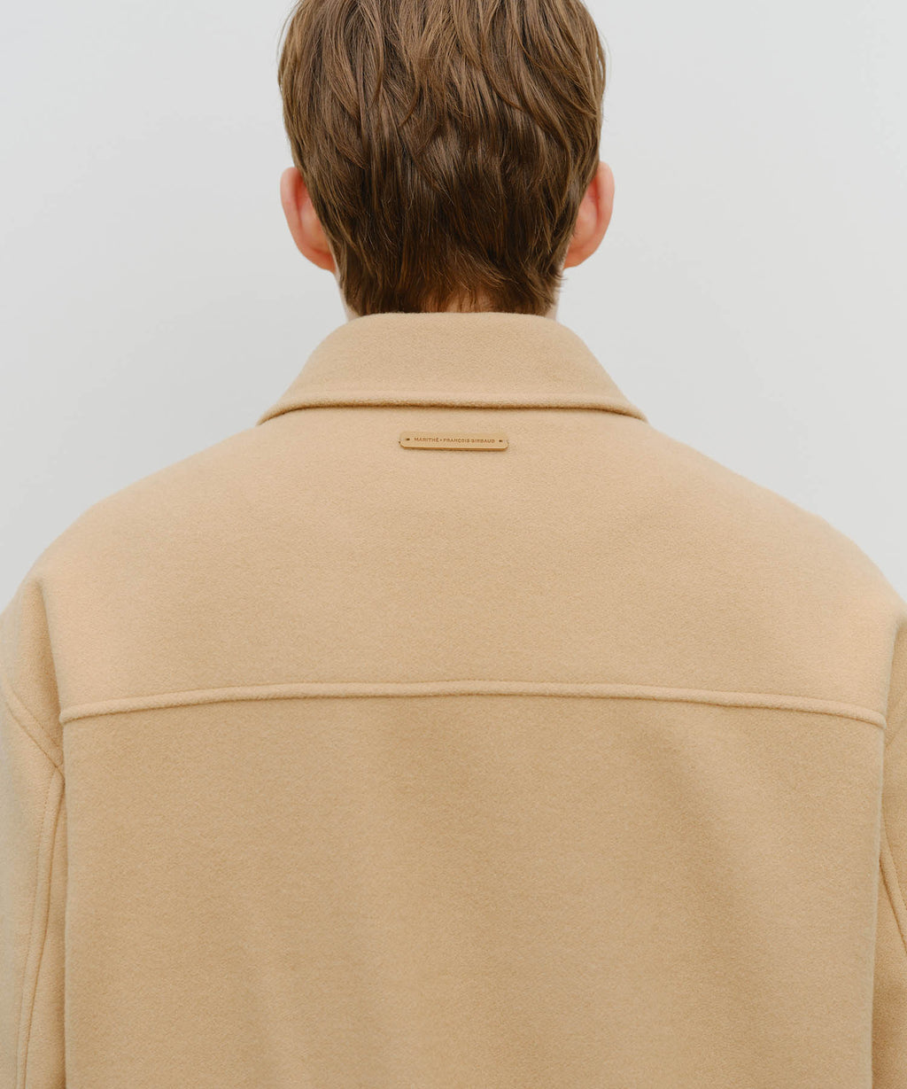 Marithe & Francois Girbaud - Wool Collar Varsity Jacket (Beige) product image 4 | TRAB K-Fashion Australia