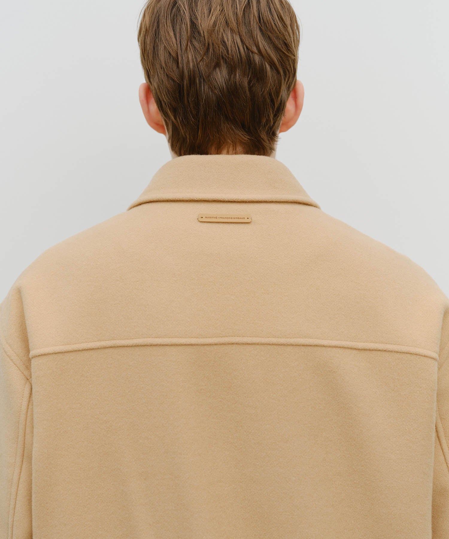 Marithe & Francois Girbaud - Wool Collar Varsity Jacket (Beige) product image 4 | TRAB K-Fashion Australia