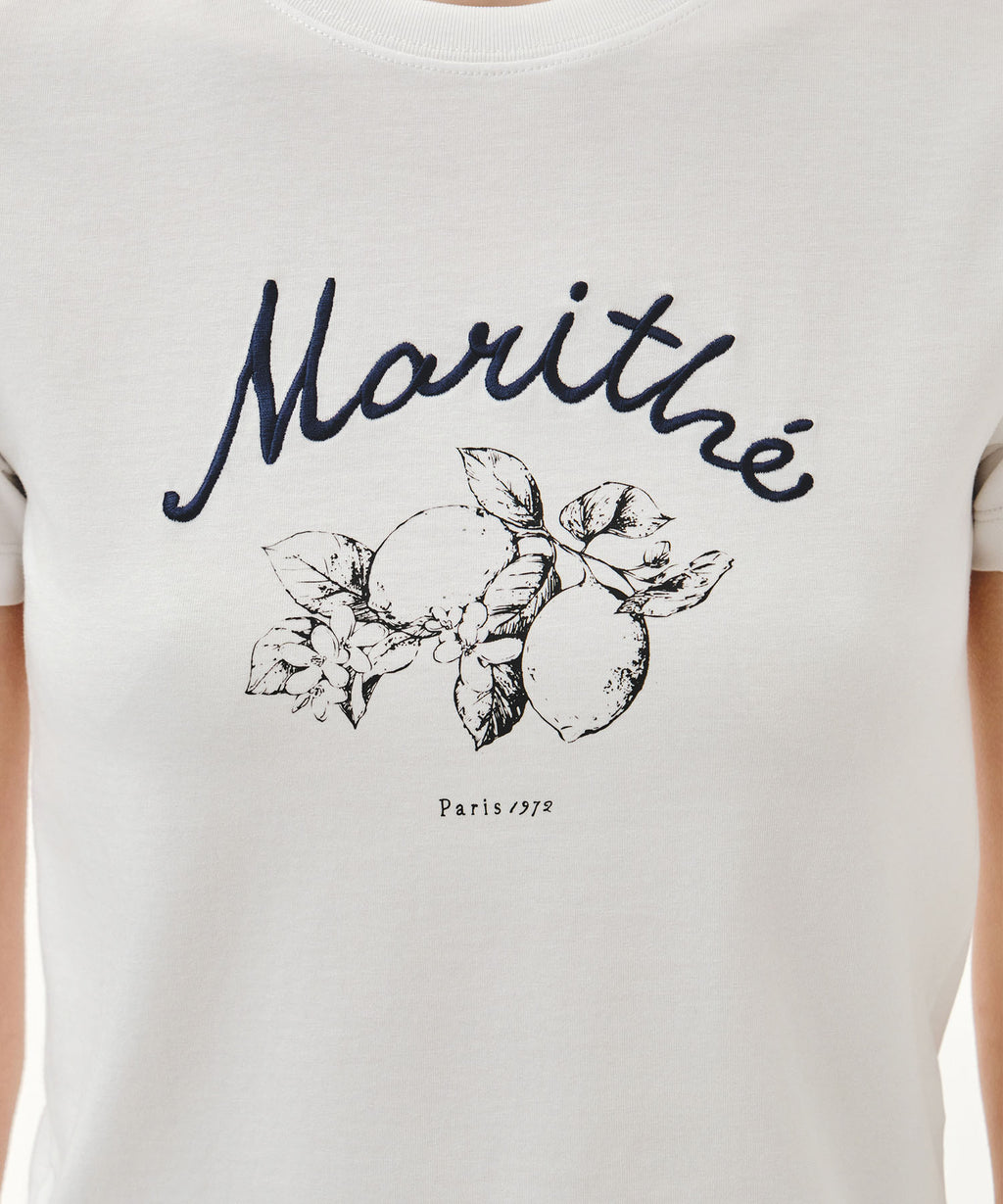 Marithe & Francois Girbaud - Lemon Graphic Slim Crop Tee (White) product image 4 | TRAB K-Fashion Australia