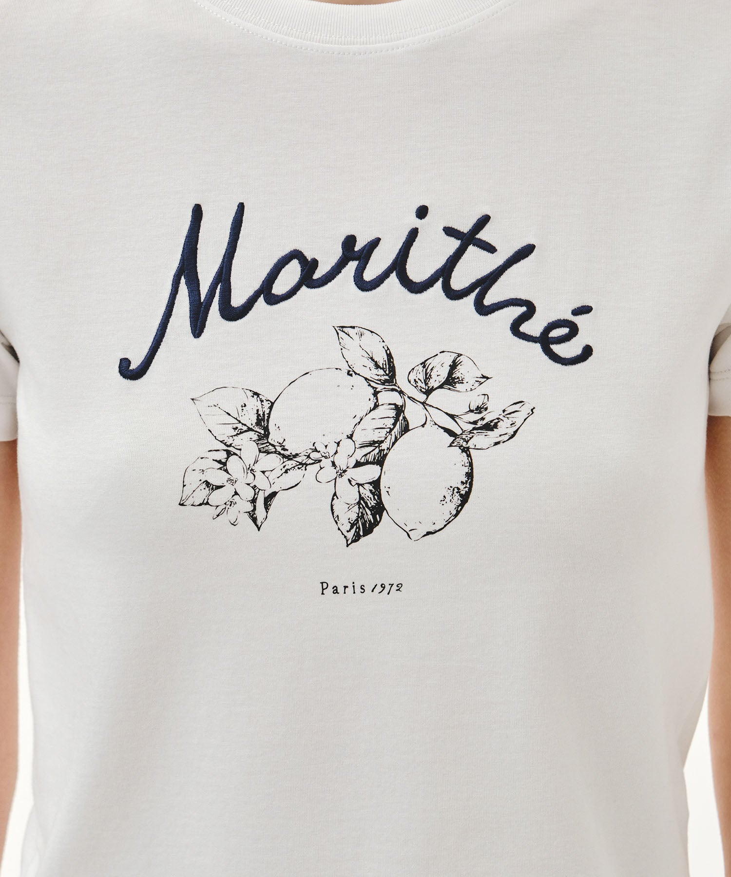 Marithe & Francois Girbaud - Lemon Graphic Slim Crop Tee (White) product image 4 | TRAB K-Fashion Australia