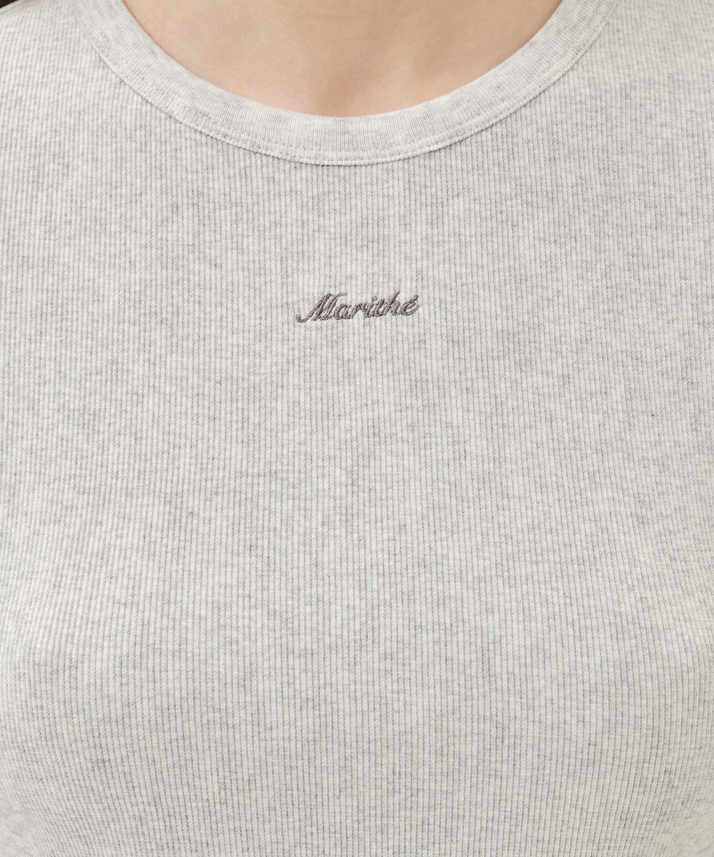 Marithe & Francois Girbaud - Rib Point Tee (Light Heather Gray) product image 4 | TRAB K-Fashion Australia