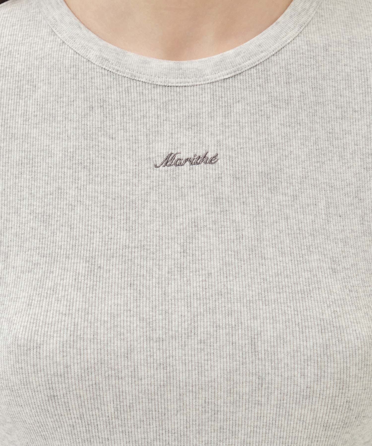 Marithe & Francois Girbaud - Rib Point Tee (Light Heather Gray) product image 4 | TRAB K-Fashion Australia
