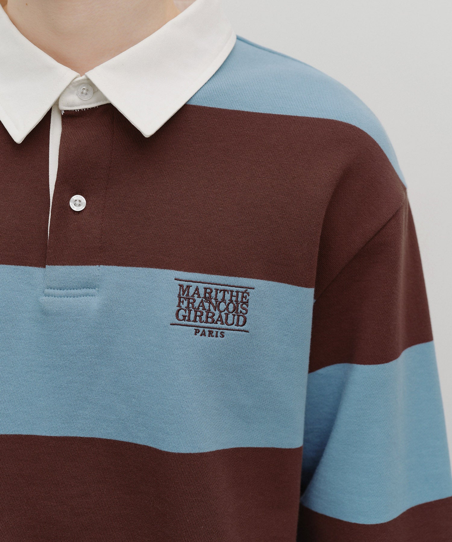 Marithe & Francois Girbaud - Classic Logo Stripe Rugby Sweatshirt (Blue) product image 4 | TRAB K-Fashion Australia