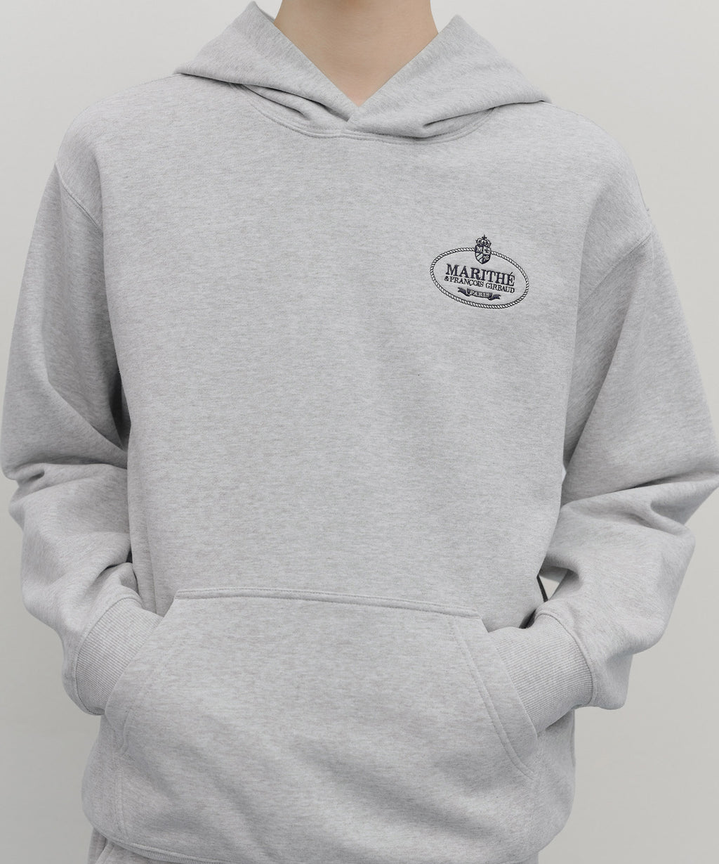 Marithe & Francois Girbaud - Crown Crest Symbol Hoodie (brushed) (Heather Gray) product image 4 | TRAB K-Fashion Australia