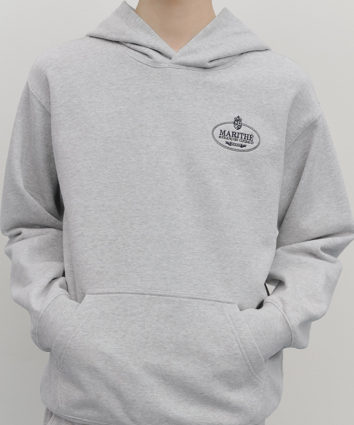 Marithe & Francois Girbaud - Crown Crest Symbol Hoodie (brushed) (Heather Gray) product image 4 | TRAB K-Fashion Australia