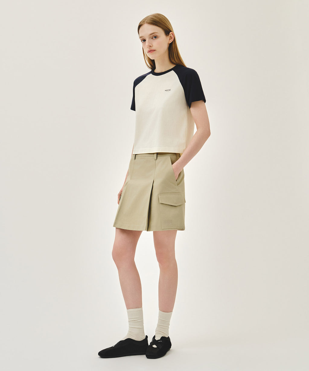 Marithe & Francois Girbaud - Cotton Cargo Mini Skirt (Beige) product image 7 | TRAB K-Fashion Australia