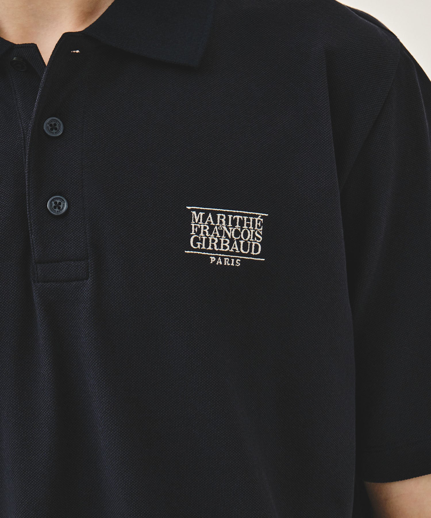 Marithe & Francois Girbaud - Small Classic Logo Pk Collar Tee (Navy) product image 4 | TRAB K-Fashion Australia