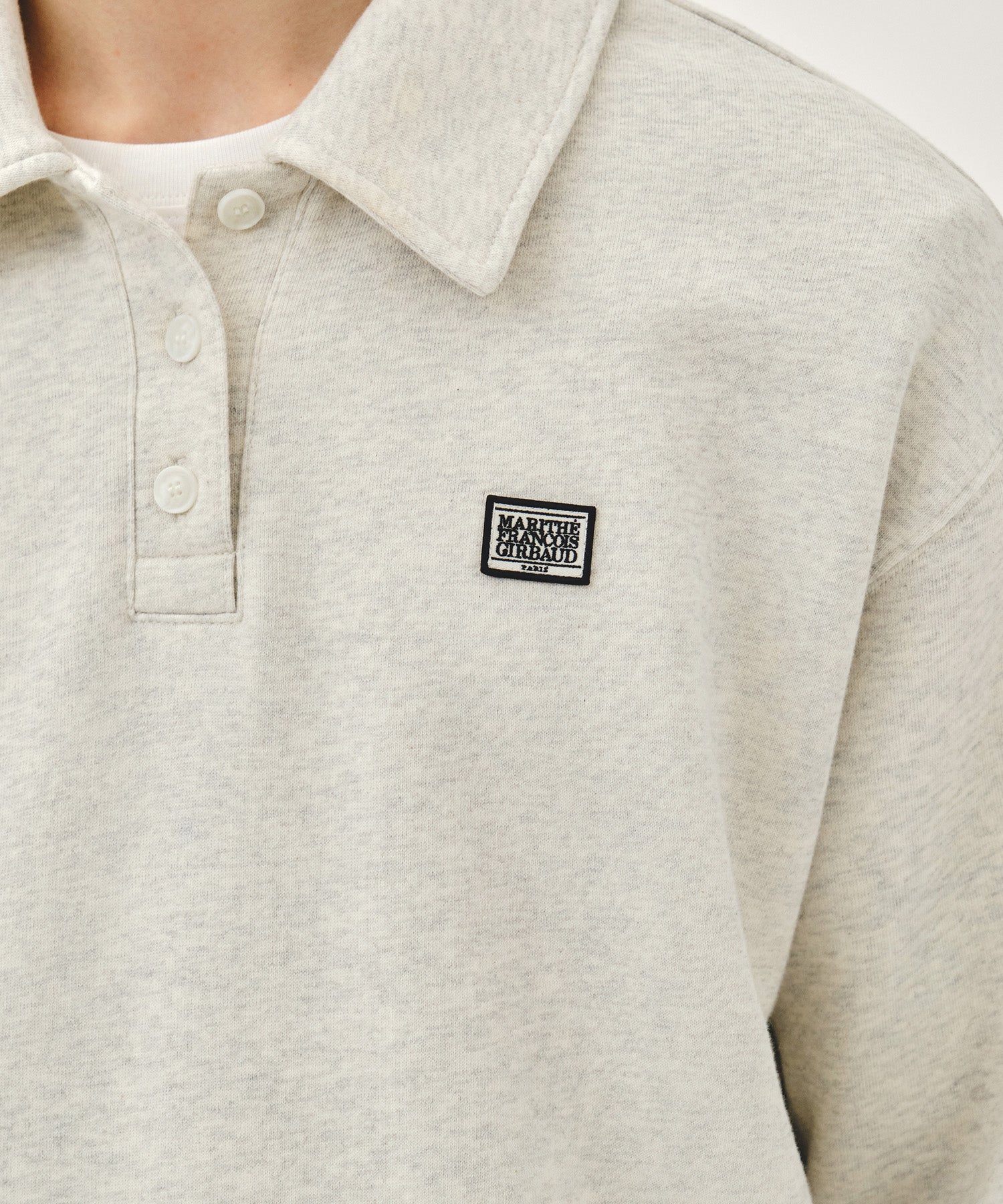 Marithe & Francois Girbaud - Classic Logo Wappen Collar Sweatshirt (Oatmeal) product image 4 | TRAB K-Fashion Australia