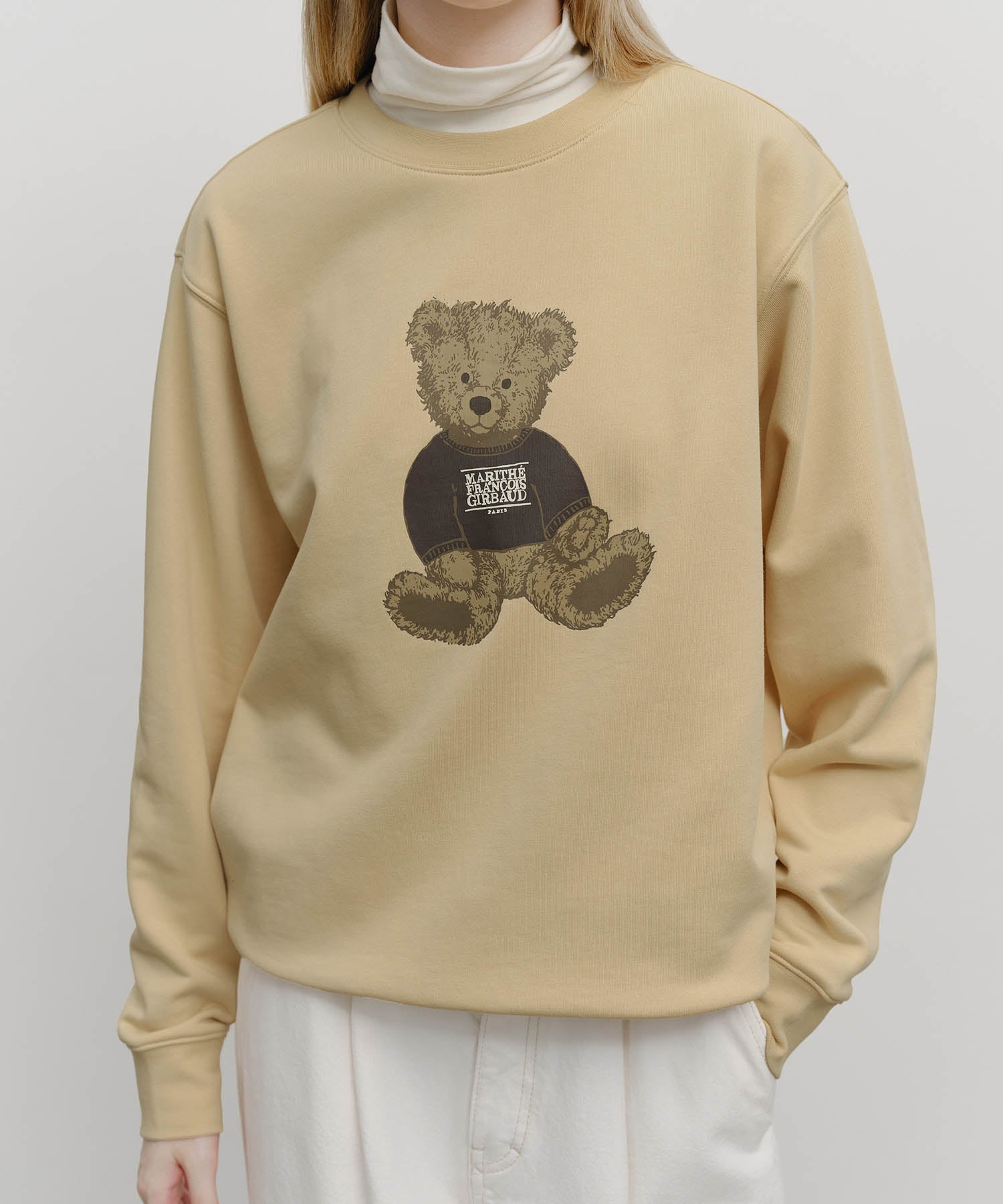 Marithe & Francois Girbaud - Doodle Bear Sweatshirt (Beige) product image 4 | TRAB K-Fashion Australia