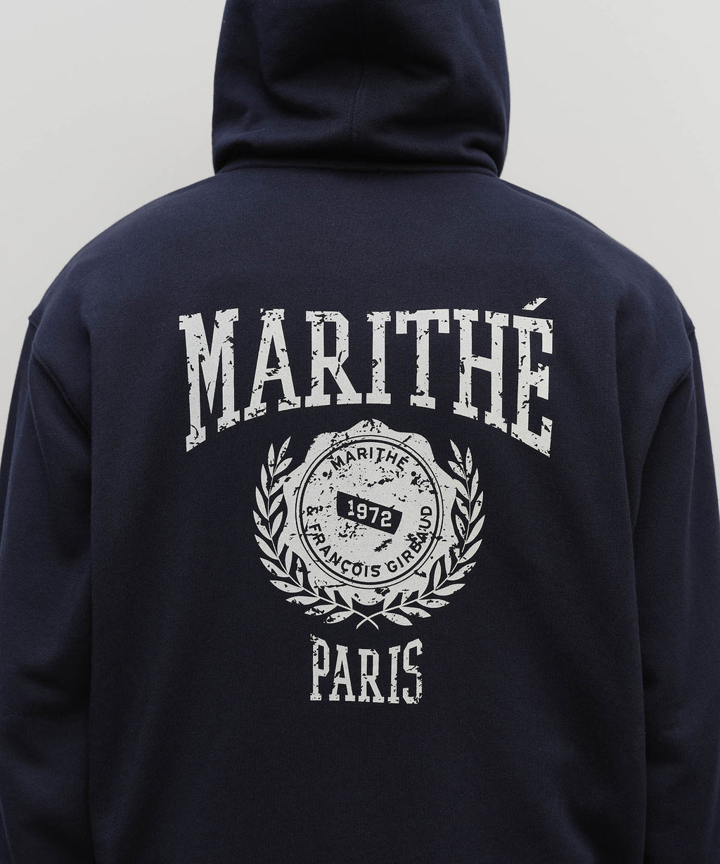 Marithe & Francois Girbaud - Big College Logo Graphic Hoodie Zipup (Navy) product image 4 | TRAB K-Fashion Australia